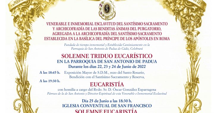 CARTEL-Triduo-Corpus Chiquito-2022 - Esclavitud Cadiz